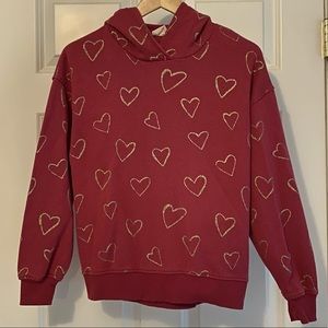 Zara burgundy/gold hoodie sweatshirt